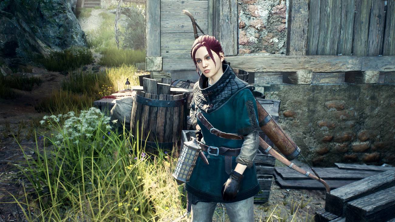 A redhead character with a bow on her back