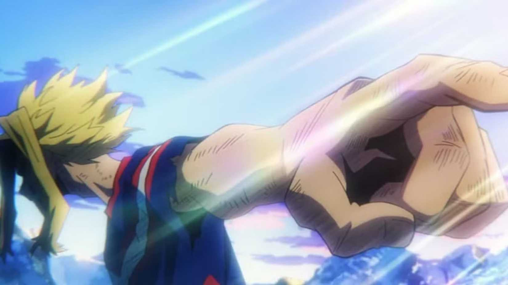 All Might points at Deku in My Hero Academia