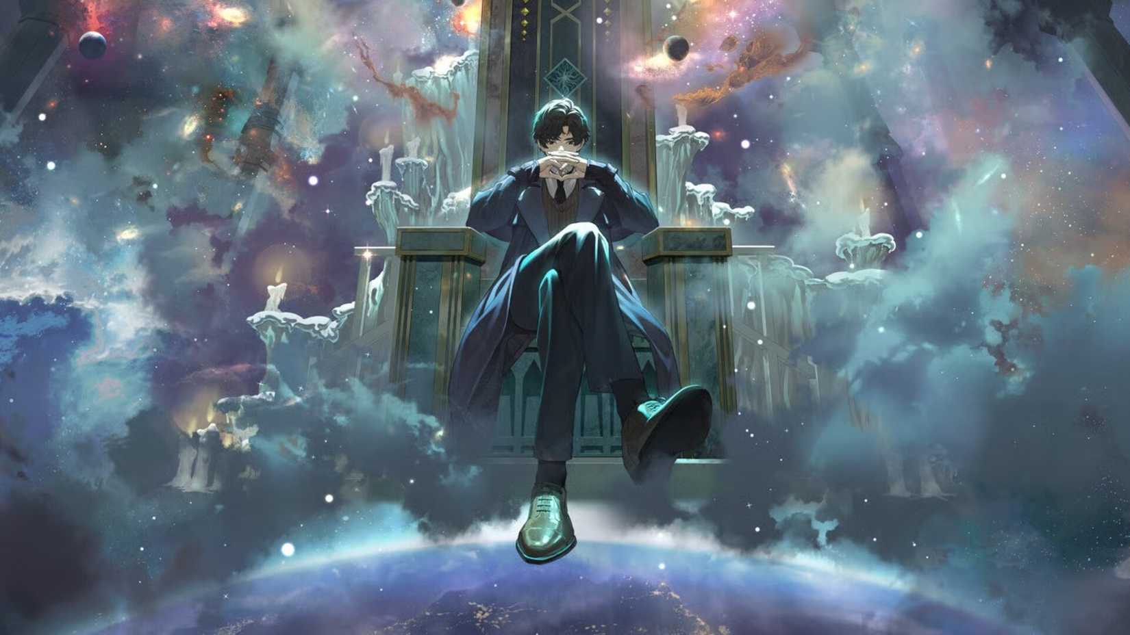 Klein Moretti sitting in the Sefirah Castle in Lord of Mysteries 