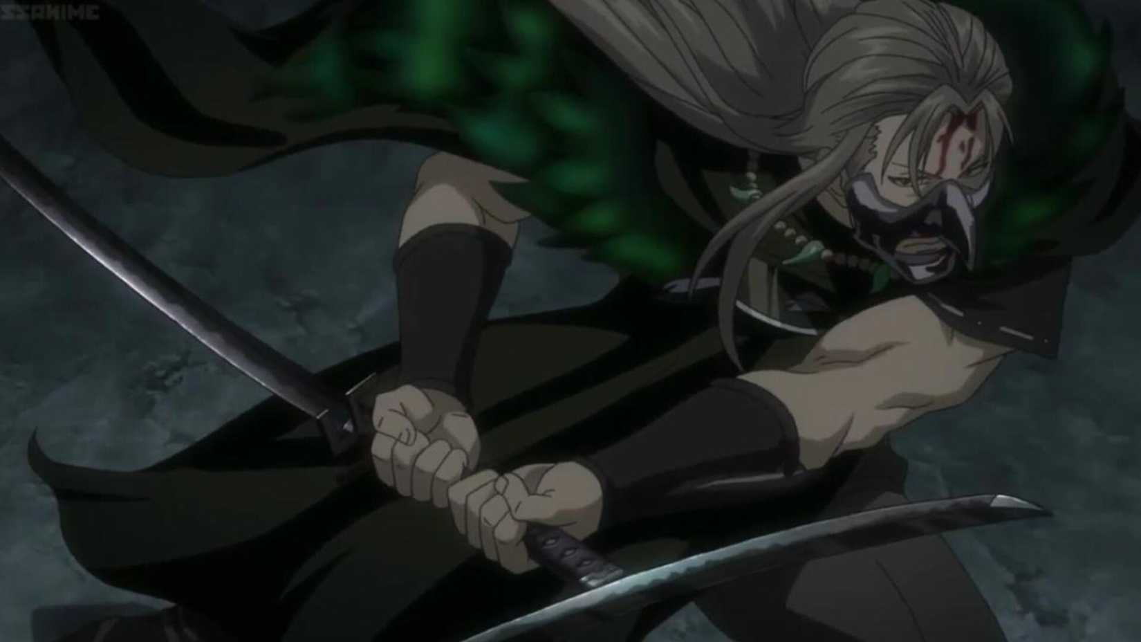 Utsuro in Gintama fights with a sword