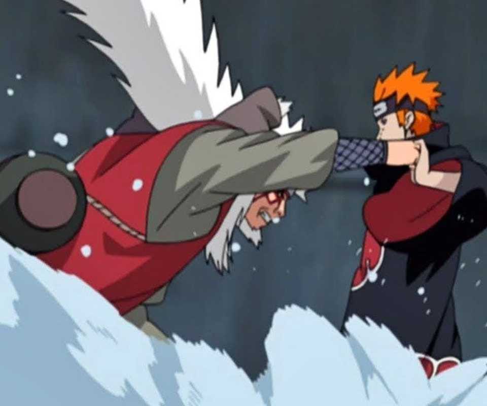 Jiraiya vs Pain in Naruto Shippuden.
