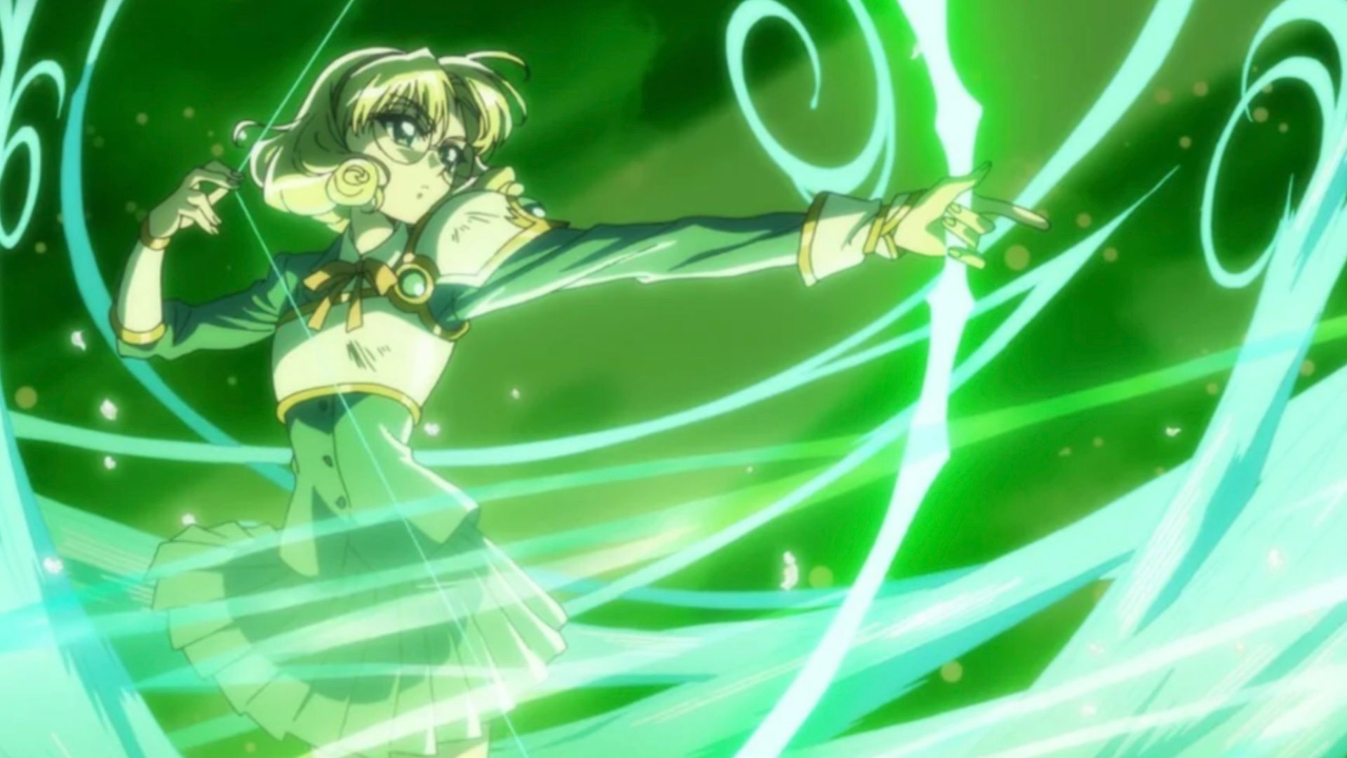 Fun fires her magical bow and arrow in Magic Knight Rayearth (2026).