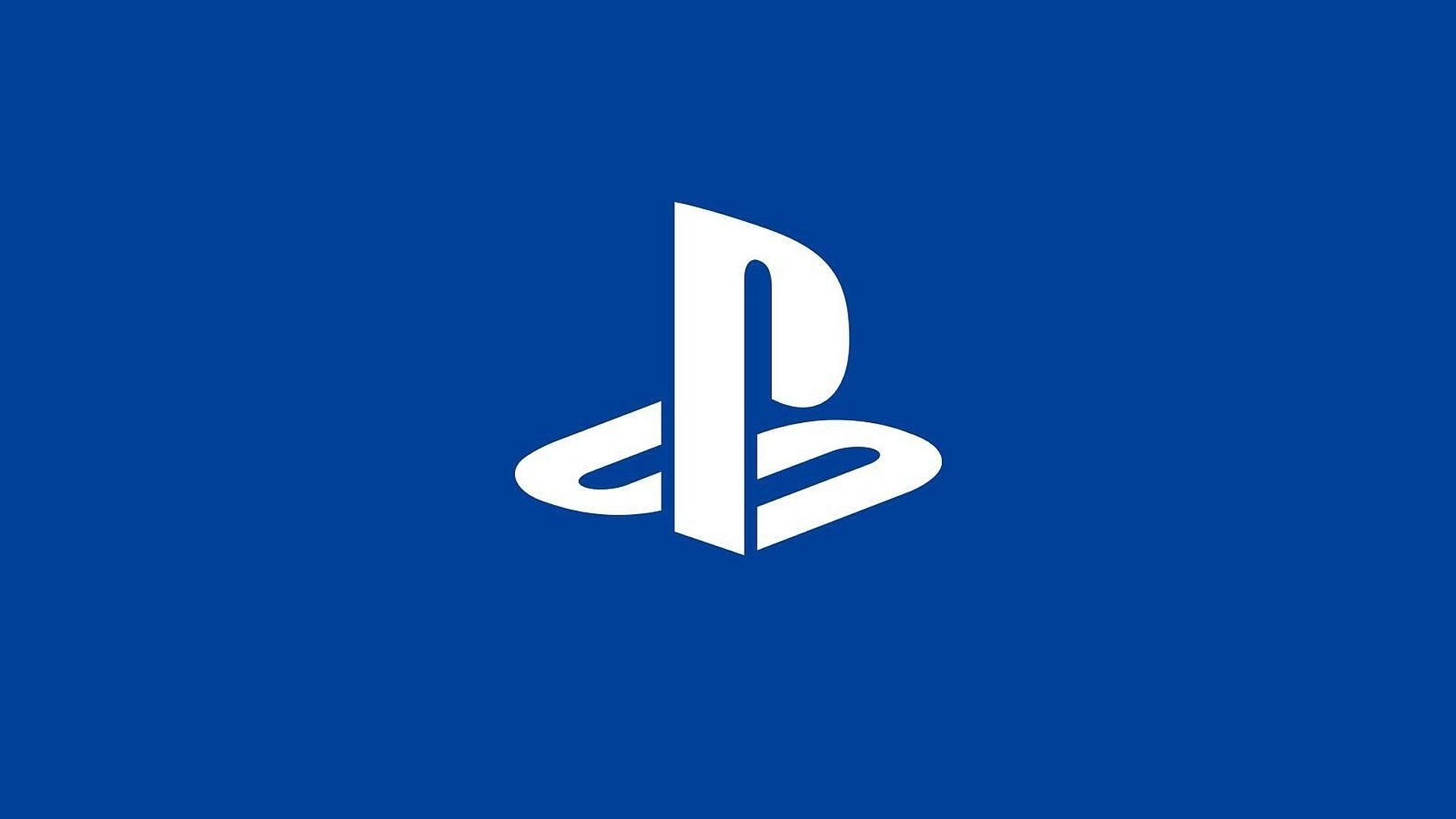White PlayStatin logo on solid blue background.