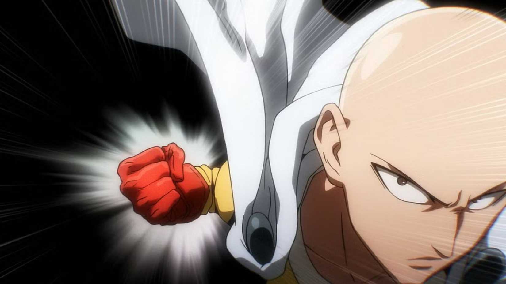 Saitama getting ready to punch in One Punch Man