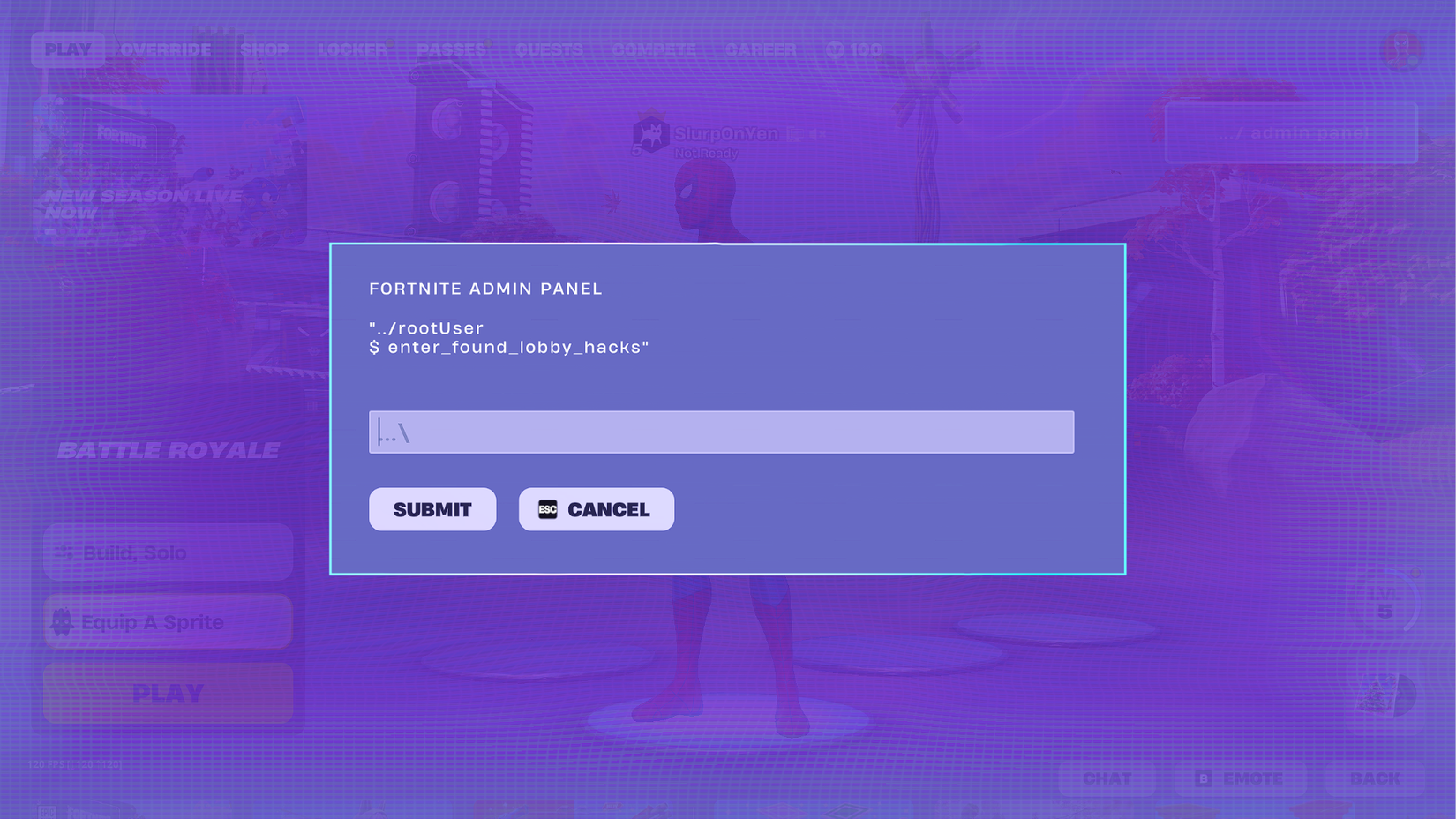 List of Current Fortnite Lobby Terminal Hack Codes and Rewards