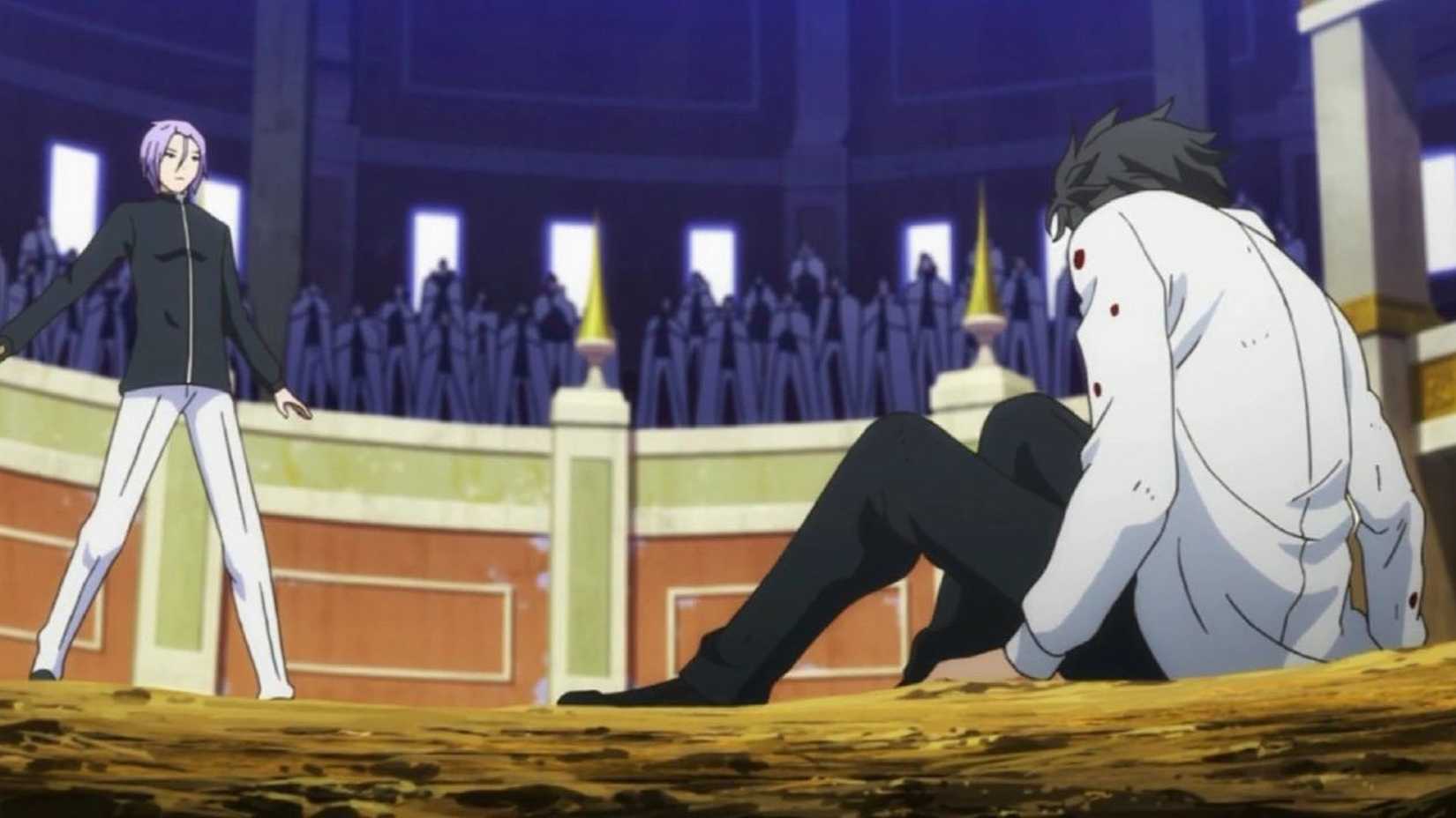 Subaru is beaten by Julius in Re:Zero.