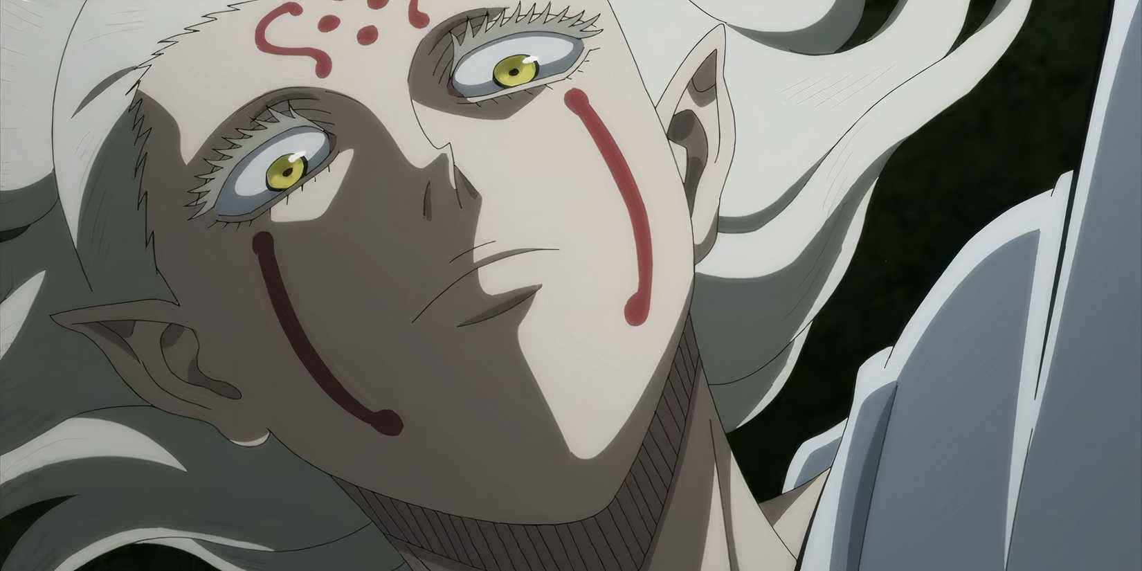 The elf prince Licht looks down on his opponent as he prepares to strike in Black Clover