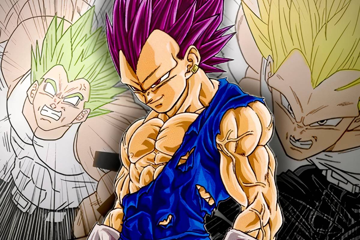 Vegeta using the secret form switching technique in Dragon Ball Super manga