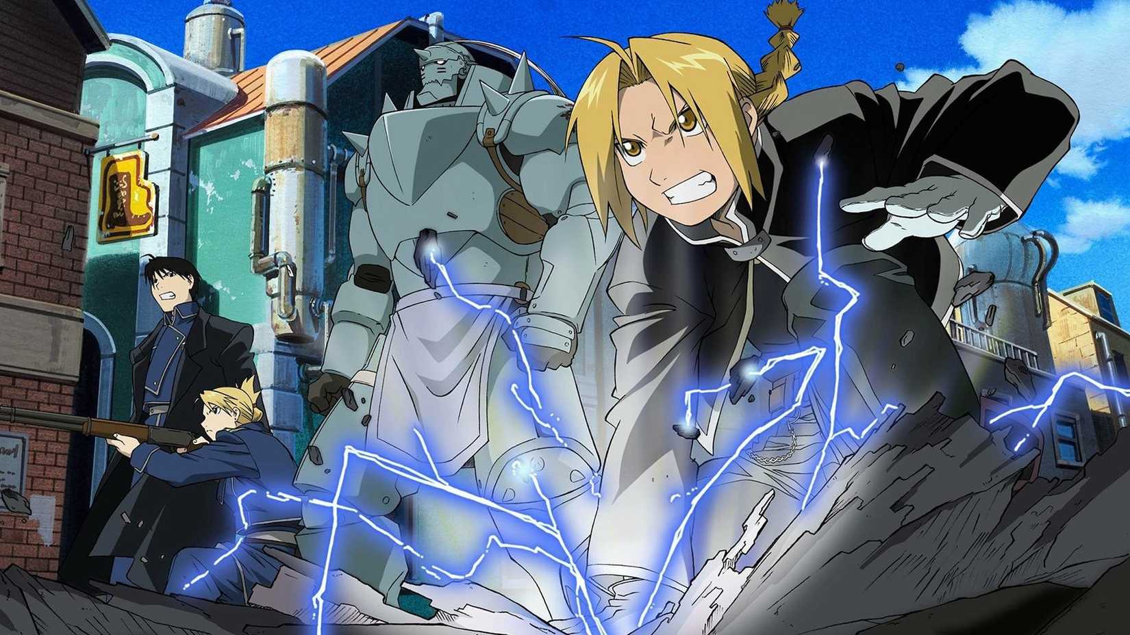 Edward and Alphonse prepare for battle in Fullmetal Alchemist: Brotherhood.