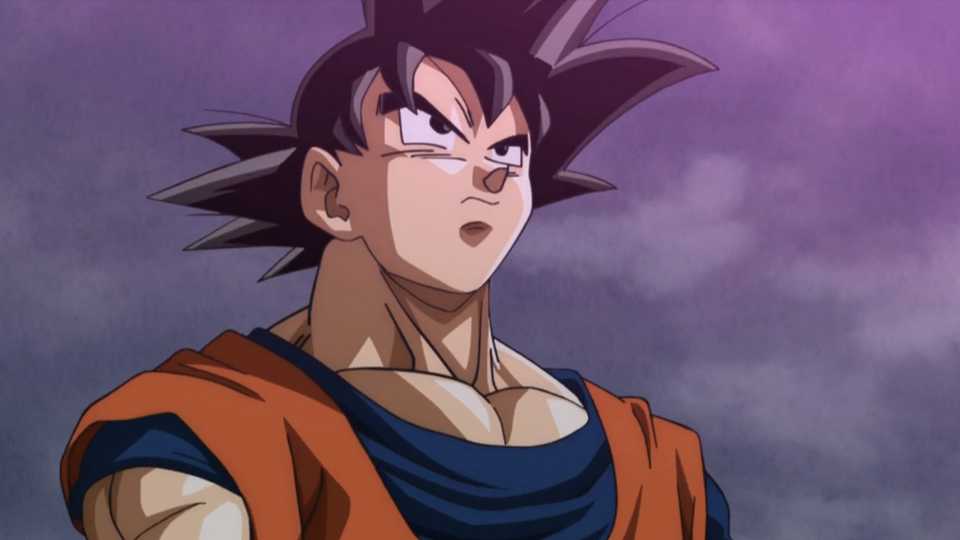 Goku looks up at Beerus in Dragon Ball Super Episode 8