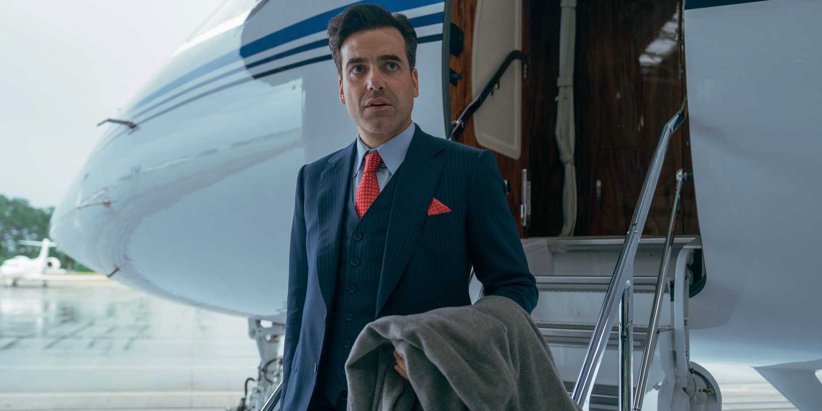 Sam (Daniel Ings) walking out of a plane on Kill Jackie
