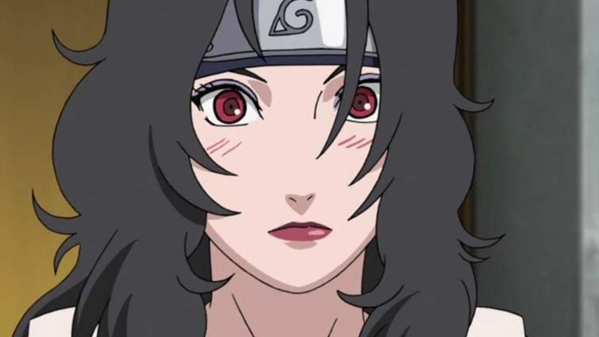 Kurenai Yuhi is surprised in Naruto.