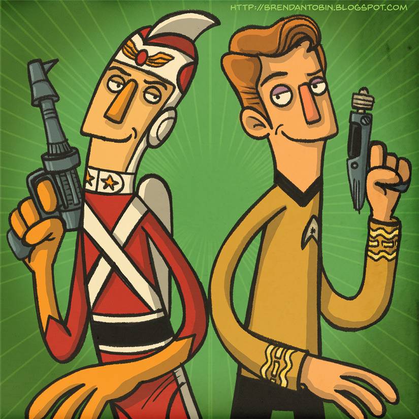 Adam Strange with Captain Kirk