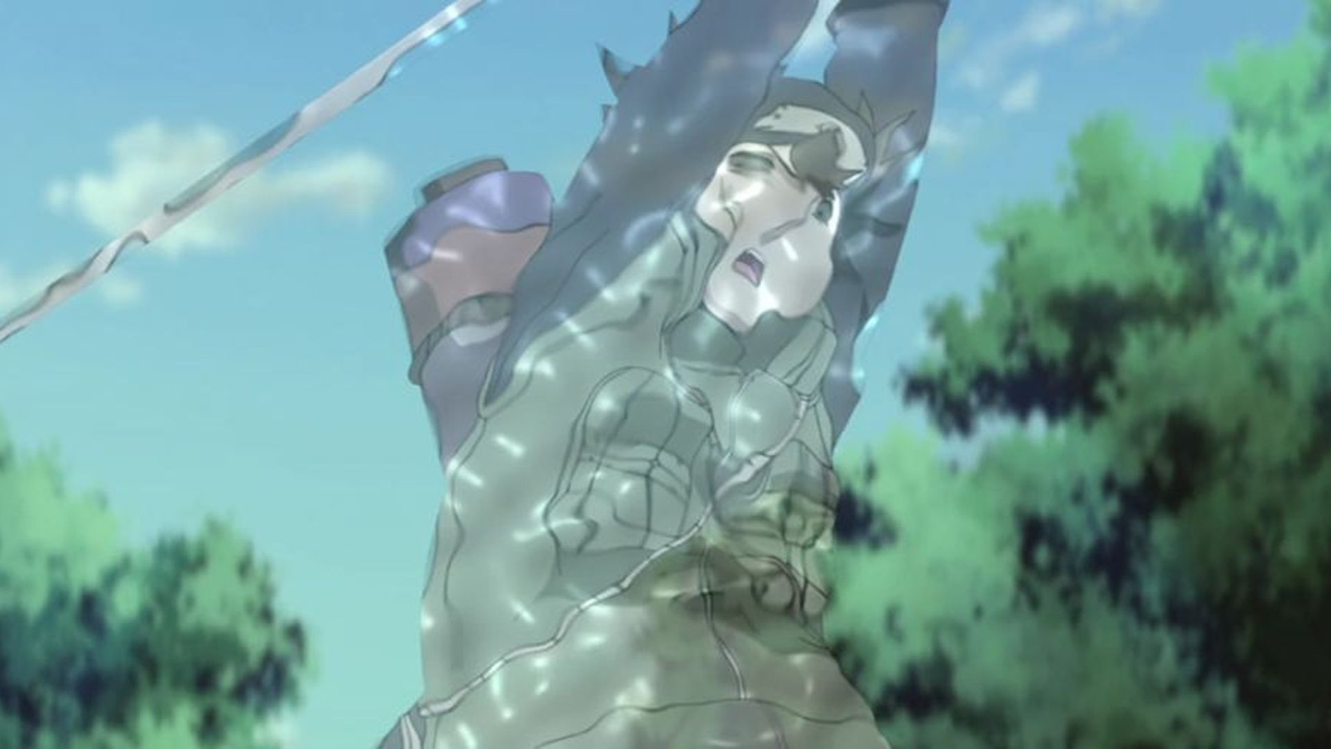 Reanimated Hayate Gekko is Invisible in Naruto Shippuden.