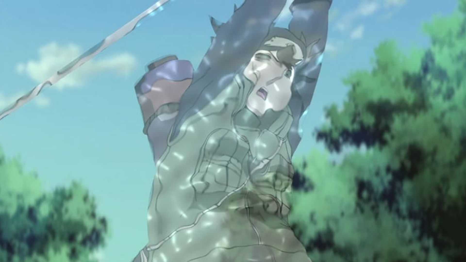 Reanimated Hayate Gekko is Invisible in Naruto Shippuden.