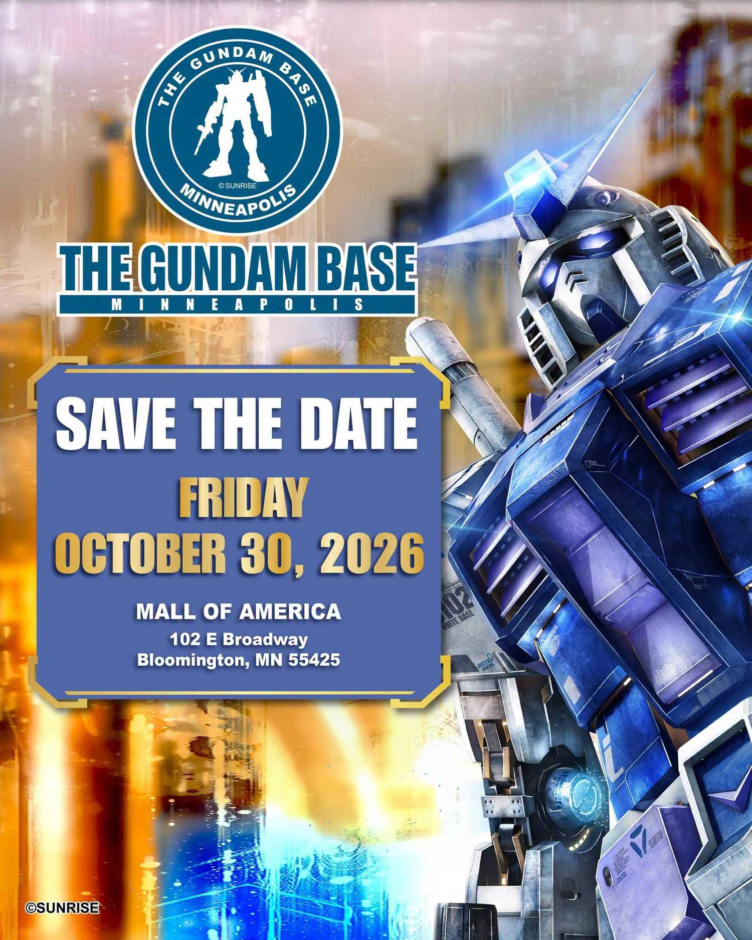 The Gundam Base Minneapolis Opens October 30 at Mall of America