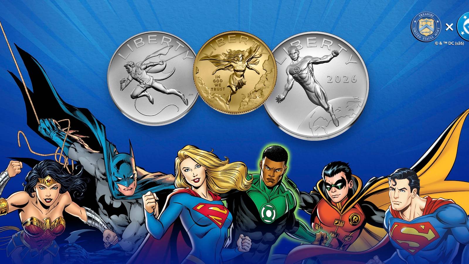 Supergirl, Robin and Green Lantern Expand U.S. Mint's Coin Collab With DC