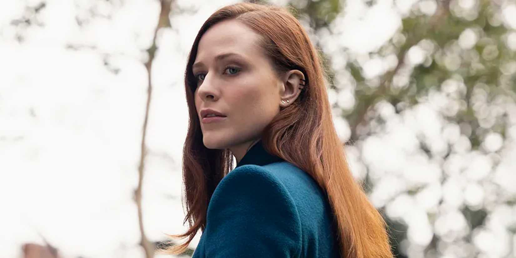 Evan Rachel Wood as Dolores in the future in Westworld