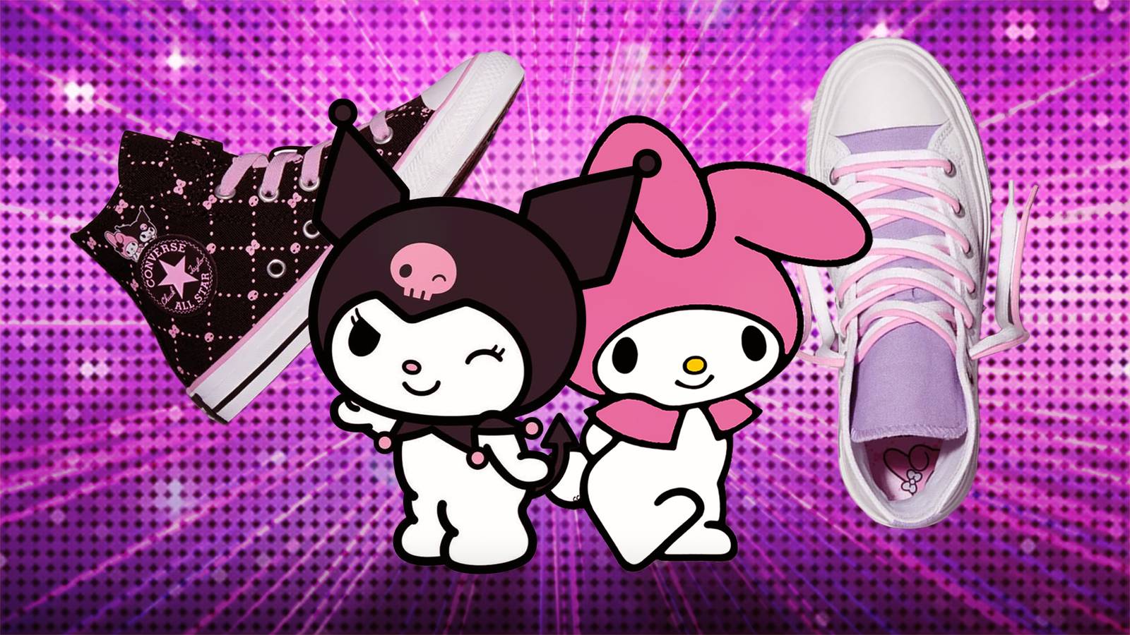 Sanrio and Converse release seven My Melody and Kuromi sneaker designs