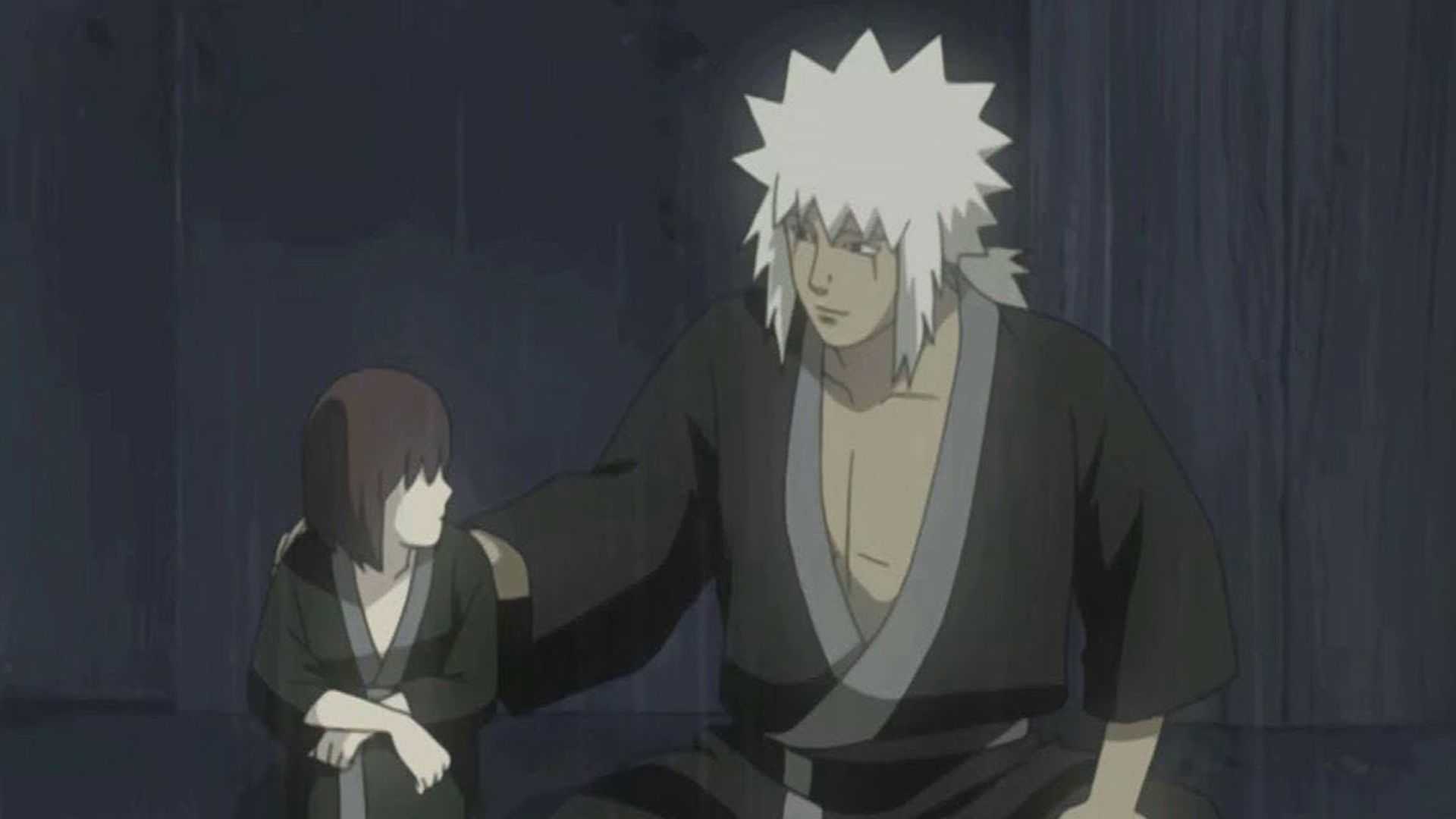 Jiraiya and young Nagato in Naruto: Shippuden