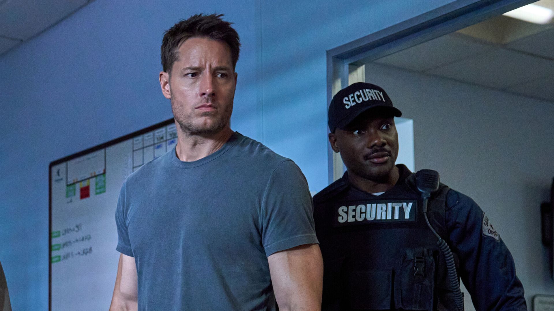 Justin Hartley and Hiram A Murray in Tracker Season 4