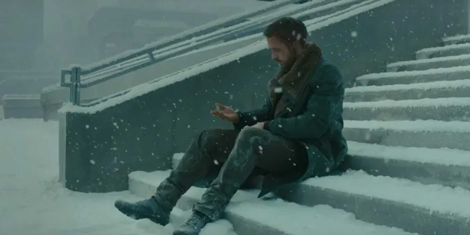 Ryan Gosling as K about to die in Blade Runner 2049