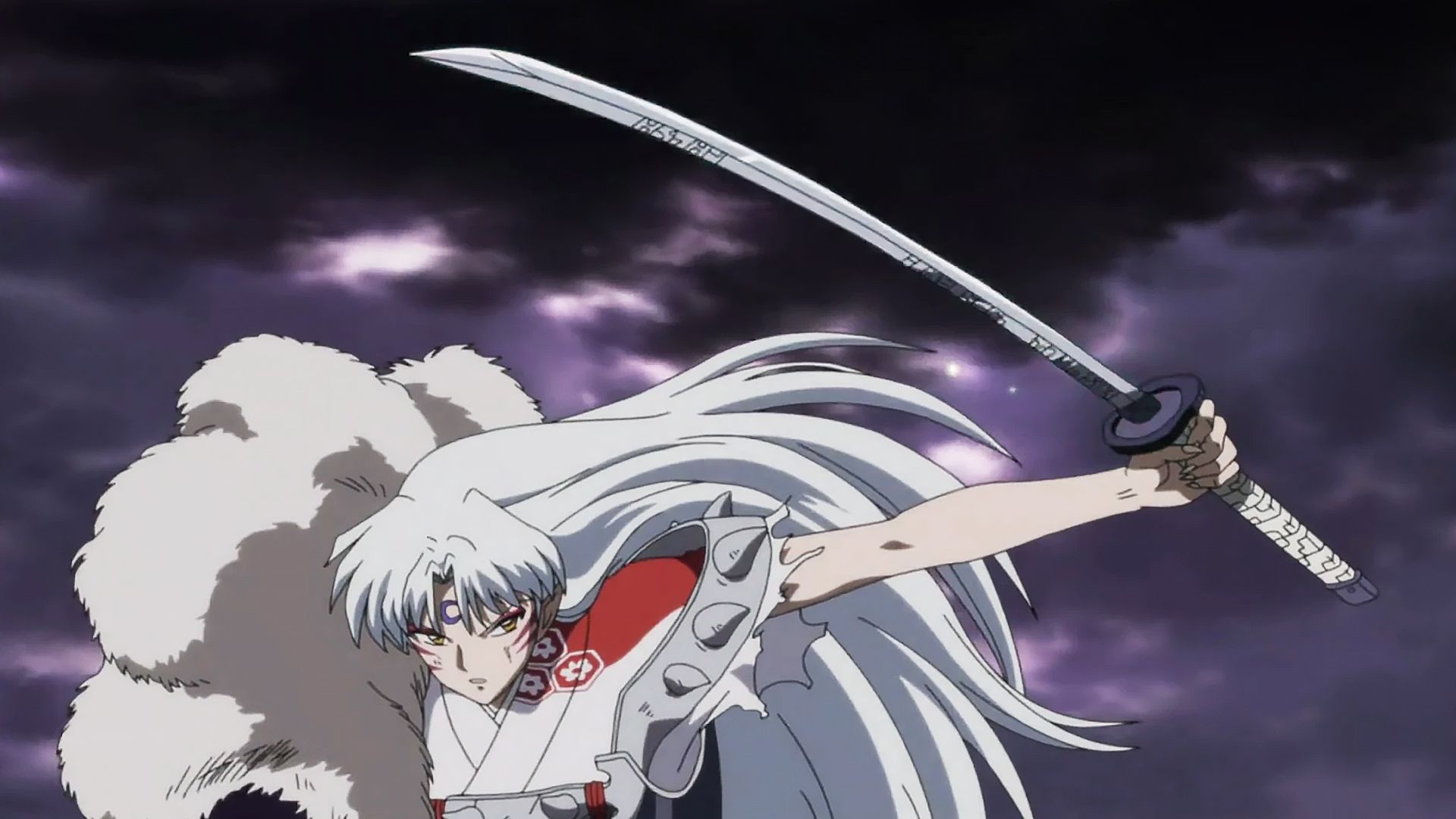 Sesshomaru wielding his blade in Inuyasha