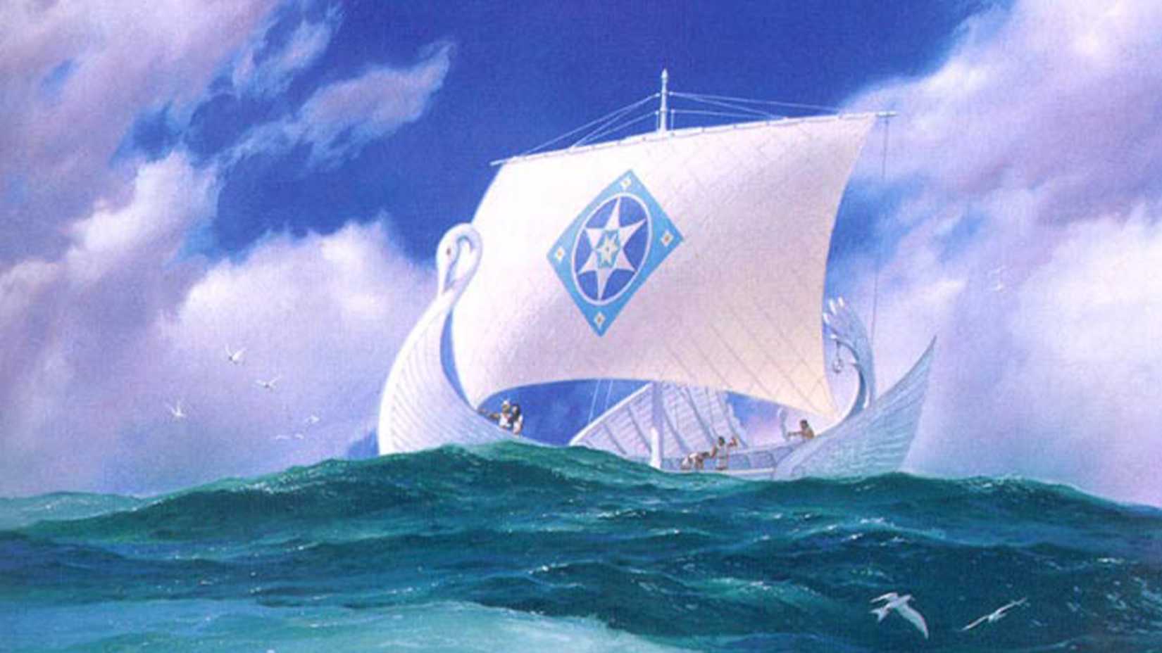 Eärendil's Ship, Vingilot, sails the sea. 