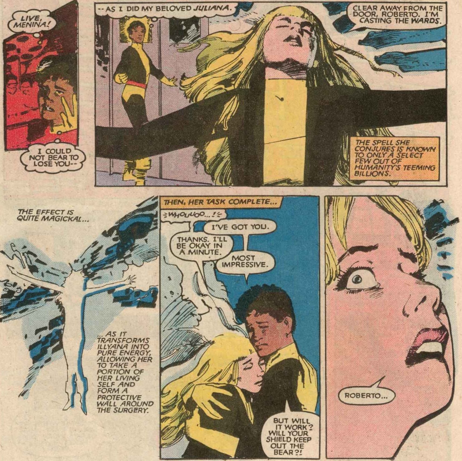 Illyana does some crazy magic stuff