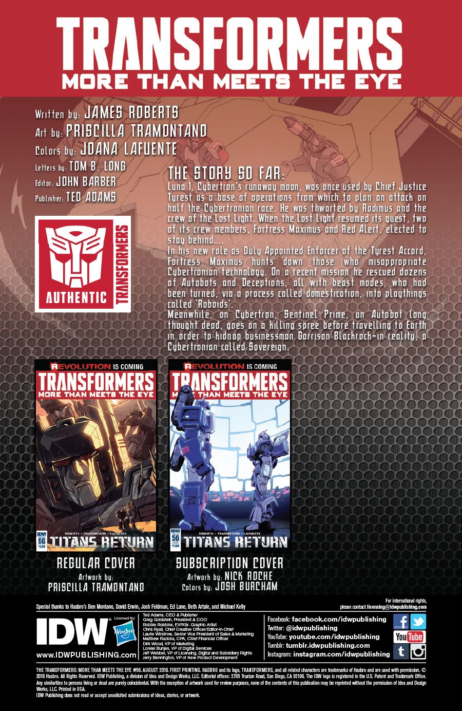 Transformers: More Than Meets The Eye #56