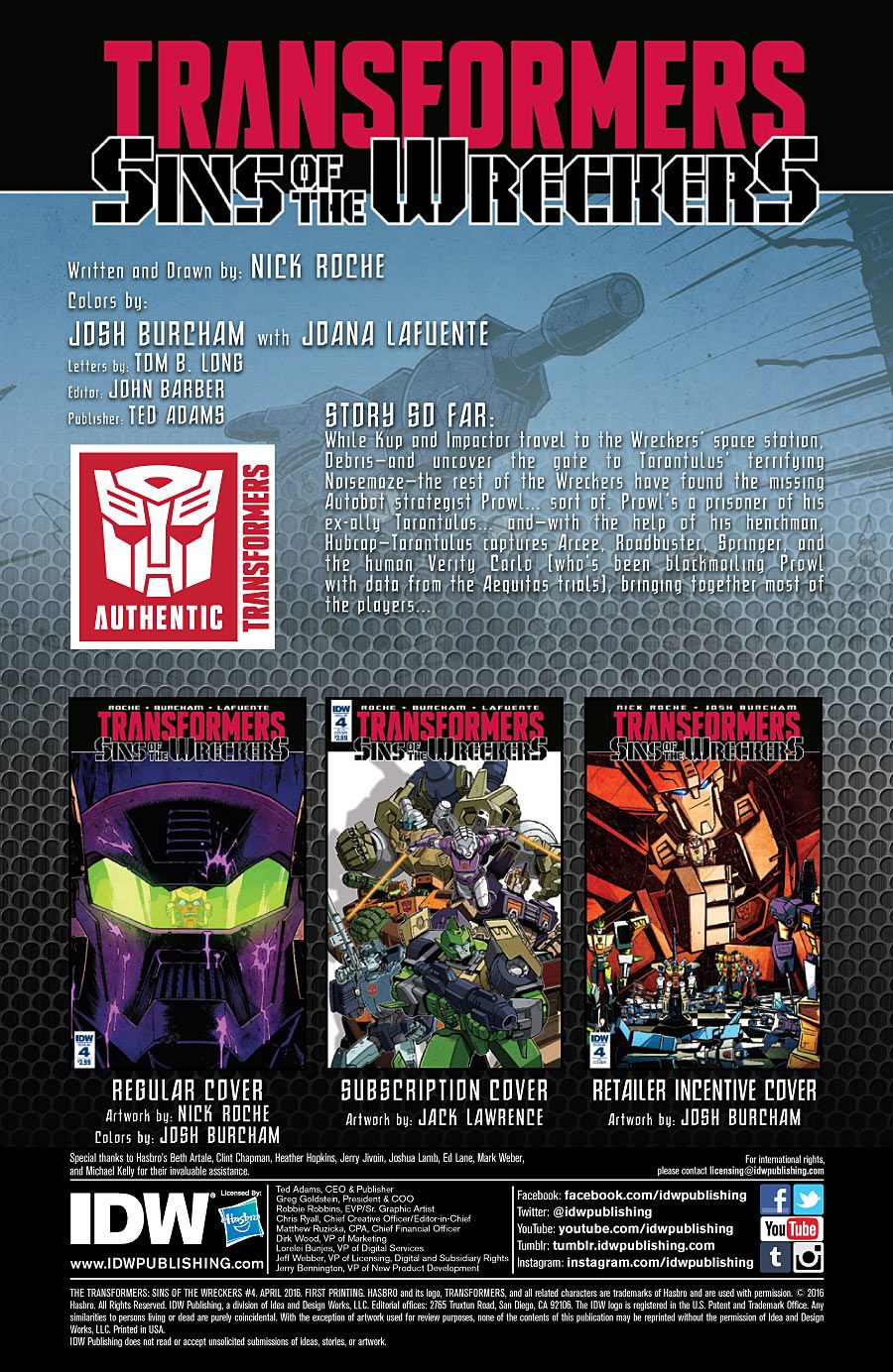 Transformers: Sins of the Wreckers #4