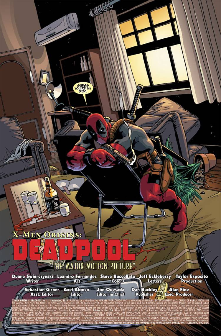X-Men Origins: Deadpool #1