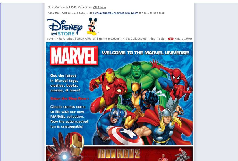Marvel merchandise now available in the Disney Store