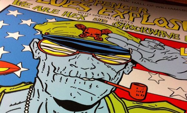 Shaky Kane designs gig poster for John Spencer Blues Explosion