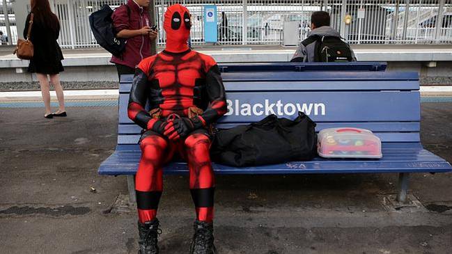 Alarmed train passengers alert police to 'armed' Deadpool