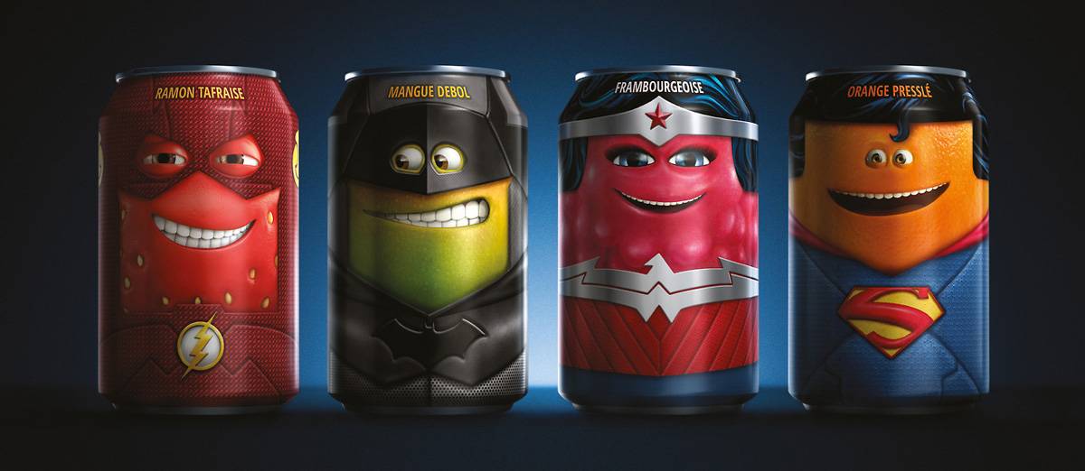 DC heroes juice up with French drink brand