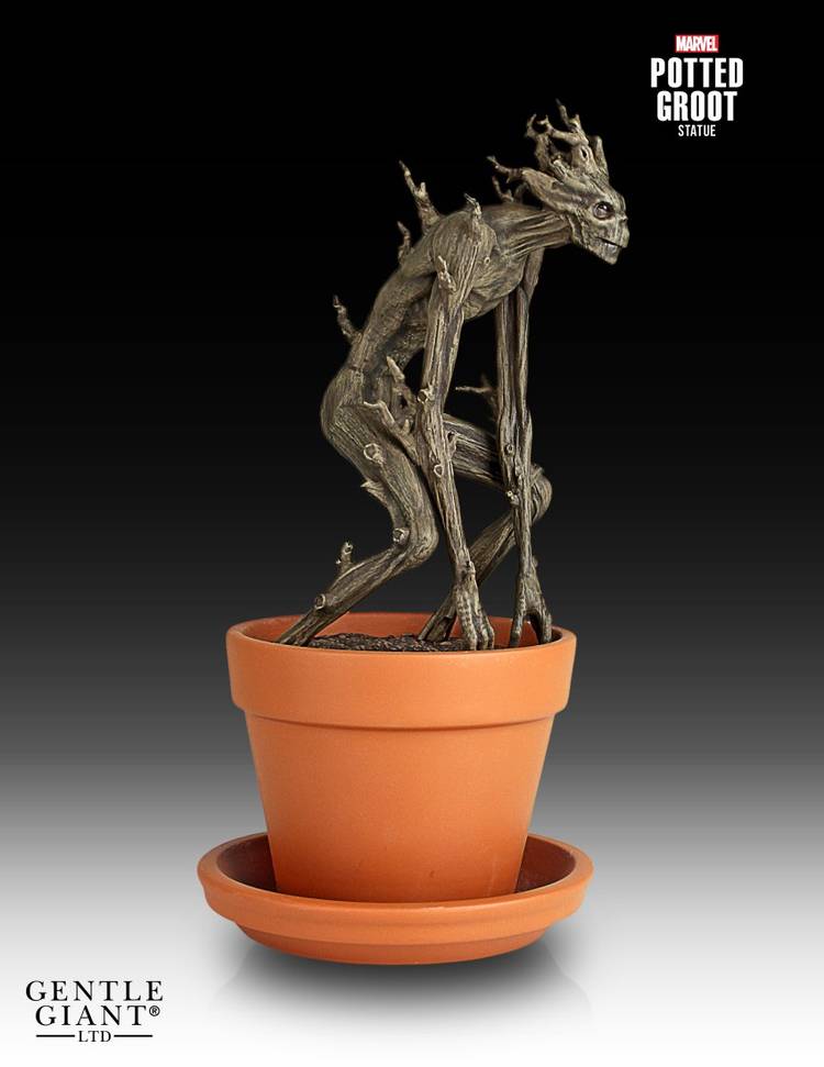Potted Groot statue is terrifying, decked out for Christmas