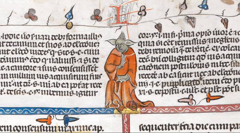 In a medieval manuscript, Yoda is