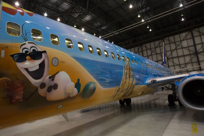 Anna and Elsa take to the sky in 'Frozen'-themed plane