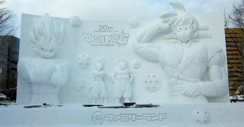 Dbz Snow 'Dragon Ball' heats up festival with enormous snow sculpture