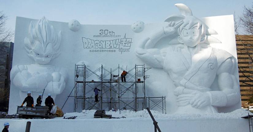 Dbz Snow 'Dragon Ball' heats up festival with enormous snow sculpture