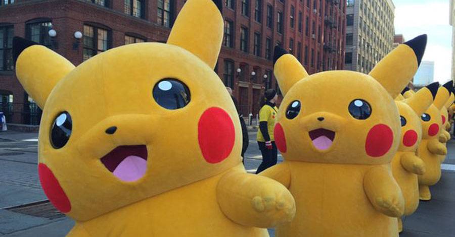 Giant cuddly Pikachu march into New York for Pokemon Day