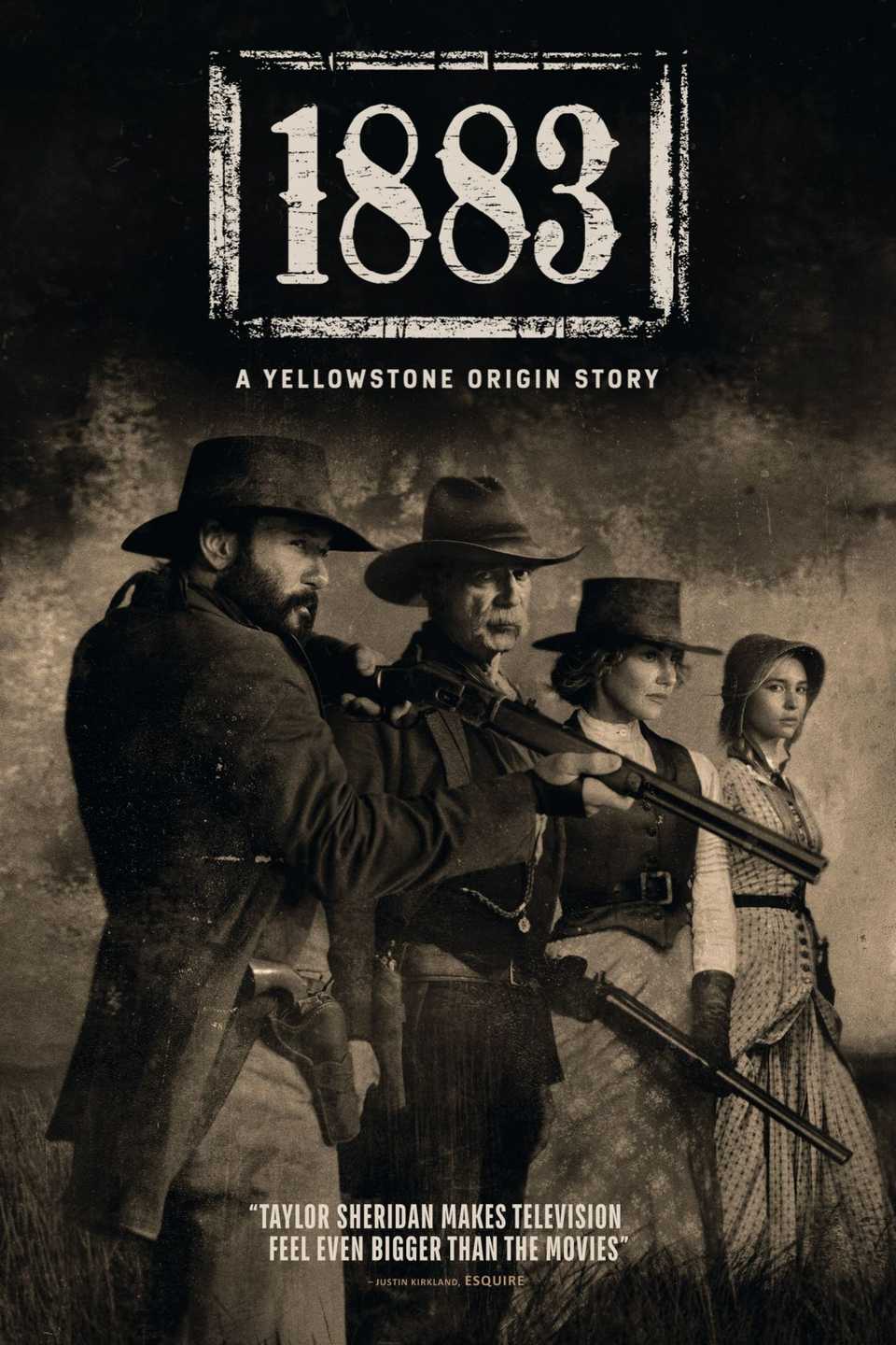 The 1883 TV Series Poster depicts various characters holding guns in sepia tones.