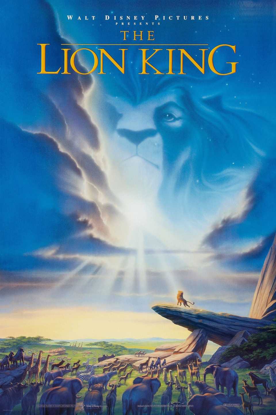 Mufasa appears in the stars above Simba's announcement on the poster for The Lion King.