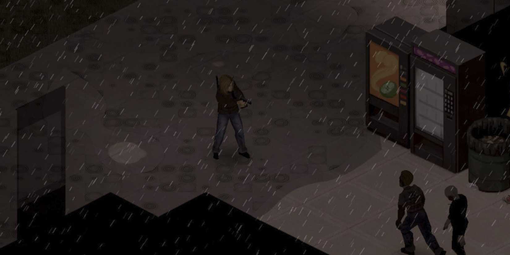 project-zomboid aiming at zombies