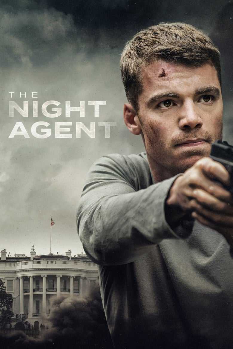 Peter Sutherland (Gabriel Basso) targets a firearm on an invisible enemy in front of the White House on the cover of the night agent.